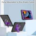 BMOUO Case for iPad 9th 8th 7th Generation (10.2 inch, 2021/2020/2019), Shockproof Protective iPad 10.2 Case with Built-in Stand/Pencil Holder, Black and Purple