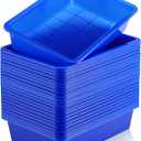 Sintuff 24 Pcs Plastic Paper Trays for Classroom, Stackable Letter Size Flat Organizer Bins for Teacher Desk, Turn in Classroom Trays File Storage Baskets for School Office Supplies (Blue)