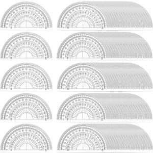 Nicunom 100 Pack Plastic Protractor 180 Degree Math Protractors Geometry Student Protractor, 4 Inches, Clear