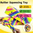 2PCS Butter Squishy Stress Toy, Realistic Butter Stick Fidget, Slow Rising Soft Squeeze Toy for Adults Stress Relief & Anxiety Relief, Sensory Desk Toy & Gift for Office Home (Dazzling Colors)