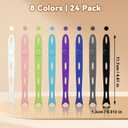 2 x 24-Pack Reusable Silicone Cable Ties  Fish Shape, 8 Bright Colors, 4.7 Adjustable Cord Organizers for Home, Office, Travel, Tech & Electronics Cable Management