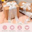 Suncalla 30 Yards Shimmery Chiffon Silk Ribbons for Xmas Tree Decoration Wedding Decor Invitations Bridal Flower Bouquets Gift Wrapping DIY Crafts(White)