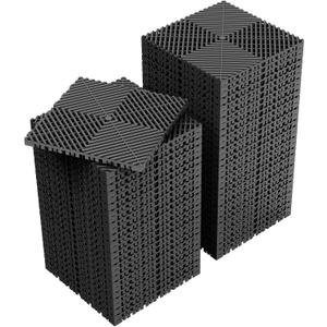 Jocoevol 60-Pcs Interlocking Tile, 12" x 12" Indoor/Outdoor Self-Drainage Interlocking Floor Tiles, Non-Slip Heavy-Duty Polypropylene Splicing Flooring Tile for Garage Patio Pool Bathroom, Black