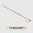 Fantasia Cafe Decorative Window Curtain Rod, 48"- 86" Adjustable Width, 5/8" Diameter, 2" Projection - Brass with Matching Finials - Easy to Install Telescoping Rod - Brackets & Hardware Included