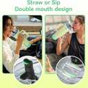 Cup Lid Replacement for Stanley Tumbler 40 Oz,Flip Straw Lid with Double Drinking Mouth, Cleaning Brush and Cup Boot Leakproof & Dustproof Cover for Stanley Cup Accessories (Green, 40)