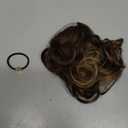 REECHO Ponytail Extension, 12" Claw Clip Ponytail Extension Short Ponytails Hair Extensions Jaw Clip on Pony Tails Natural Synthetic Hairpiece for Women Daily, Chocolate Brown with Highlights