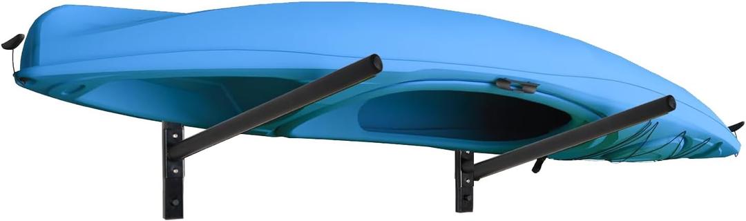Kayak Storage Rack Kayak Wall Mount, Adjustable Heavy Duty Kayak Rack for Kayak Canoe Paddle Board, Indoor and Outdoor Display (Black-1 Level)