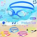 Meooeck 4 Pairs Kids Swim Goggles Anti Fog Multipack Clear Swimming Goggles with Nose Clip Earplug for Girls Boys Pool Gift