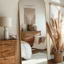 Furnbar Arched Full Body Mirror, 71"x28" Large Floor Standing Mirror with Carved Metal Frame for Bedroom&Dressing Room, Gold