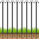 AILBTON 10Ft String Light Poles 8 Pack,Light Poles for Outside Lights,Outdoor with Fence Brackets Hanging Lights,Metal Stand Deck Patio Backyard
