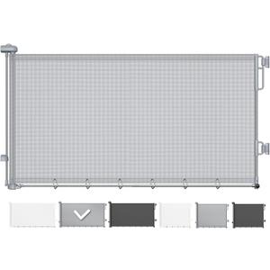 Cumbor 37-55" Retractable Baby Gates for Stairs & Doorways, Hardware Mounted Mesh Dog & Pet Gate, Easy Walk Through, One-Hand Operation, Anti-Crawl Adjustable Safety Gate for Dog, Indoor Outdoor Grey