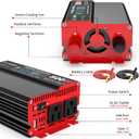 OLTEANP 500 Watt Power Inverter 12V DC to 110V/120V AC Inverter with LCD Screen Display, 2 AC Outlets, 36W Type-C Port, 5V/3A USB Port, Car Power Converter for Truck, Home, Vehicles, Laptop, Trip