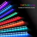 Submersible Aquarium Light:Fish Tank Light with Air Bubble Hole-RGB Color Changing Brightness Adjustable IP68 Waterproof Remote Control LED Light for Aquarium Fish Tank 12 inch