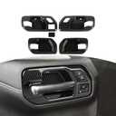 RT-TCZ for Silverado Inner Door Handle Bowl Cover Trim for Chevy Silverado GMC Sierra 2019-2022 Black Carbon Fiber Interior Accessories 4pcs