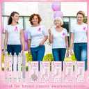 60 Set Breast Cancer Awareness Gifts Bulk Pink Ribbon Pens Keychains Motivational Cards Bags Breast Cancer Awareness Accessories Items for Women Survivor Charity Event Gift Supplies