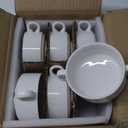 Foraineam Porcelain Bowls with Double Handles 10 Ounce White French Onion Soup Crocks Round Stackable Bowls for Soup, Cereal, Oatmeal, Set of 6