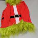 Toddler Baby Boys Girls Christmas Cosplay Monster Costume Outfits Green Furry Santa Long Sleeve Tops and Pants Set (6-7 Years)