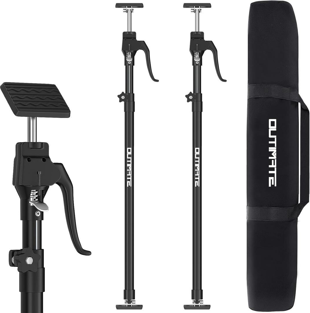 Third Hand Support Pole Heavy Duty, Cabinet Jacks for Installing Cabinets with 154 LBS Capacity and Expand from 49-1/5 to 114-1/5 in, 2-PC