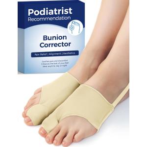 Bunion Corrector for Women and Men, Breathable Big Toe Straightener, Bunion Relief Splint & Pad, Comfortable for Day/Night Use, Fit for R/L, Washable Size L