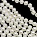 Craft String Pearls 10MM Beads Garland, 14 Yards Christmas Garland Faux Pearl Beads String Roll Bulk for DIY Craft, Wedding, Party, Christmas Tree Decoration (White)