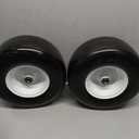 13x6.50-6 Flat Free Lawn Mower Tire and Wheel, Solid Smooth Zero Turn Mower Front Tire Assembly, with 3/4" & 5/8" Bearing, 4"-6.5" Centered Hub, Compatible with Lawnmower Garden Tractor, 2 Pack (13x6.50-6 Flat Free (Smooth Tread ))