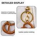 2 x KIYOMIL Keychain Bag Charm for Car,Cute Cookie Key Chains Accessories for Tide Bag(Silver)