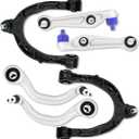 6Pc Front Lower Upper Rearward Control Arm Fit for Compatible With Tesla Model 3 2017 2018 2019 2020 2021 OE# 1044321-00-G 104435900A 104434100D 1043965