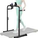 Leinuosen 24.4 Inch Walking Pad Handle Bar Only with Cup and Phone Holder Stainless Steel Adjustable Treadmill Handrail Handlebar Increase Height from 38.58 to 47.24 Inch, Walking Pad Accessories