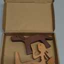 FHTDW Unique Gift Hand Carved Wood Human Statue Figurine Sculpture Home Office Decor, Wooden Man Dog Carving Model to Remember Friendship Between Dog and People