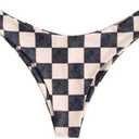 ZAFUL Womens Printed Triangle Bikinis 1 Piece Halter Bikini M Black Plaid