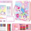 NOORAMGE Unicorn Toys for Girls 4-6-8, Drawing Coloring Art Craft Kits for Girlls with Colored Marker, Glitter Pens, Coloring Book, Birthday Gifts Toys for Childs