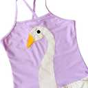 Girls Kids Bathing Suits Polka Dot Simplified/Long Sleeve Daisy Beach Sport 1-Piece Swimsuit(FBA) (S)