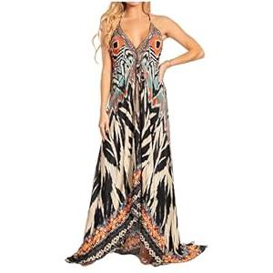 Sakkas 1817-25 - Lizi 2025 Womens Maxi High-Low Halter Handkerchief Long Dress Beach Party, One Size