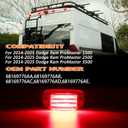 1PCS Red LED Cab Roof Lights for 2014-2023 Dodge Ram ProMaster 1500 2500 3500 Truck Van Clearance Marker Running Lamp Three Rows Red Lens
