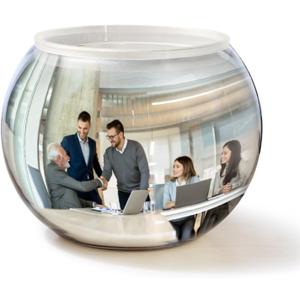 Cubicle Mirror to See Behind You - 6" Convex Safety Mirror for Cubicle Desk, Office, Rear View Monitoring, Personal Security, Computer PC Monitors or Anywhere, Silver
