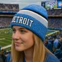 Vintage Classic Skull Cap 3D Embroidery Beanie Cuffed Winter Hat Knit Comes with Warm Gloves Fasion Gifts for Men Women Fans