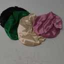 4Pcs Silk Bonnet for Sleeping Women, Satin Bonnet with Wide Band, Soft Hair Bonnet for Curly Hair Braids Natural Hair