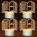 Kosiz 4 Pcs Pastor Appreciation Gifts Bulk LED Light Pastors Gift for Night Men Women Acrylic Clergy Lamp with Base Bible Verse Gifts for Birthday Anniversary (Stylish Pastor)