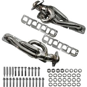 Exhaust Headers Polished Stainless Steel Shorty Headers for 2009-2023 Dodge RAM 1500 2WD 4WD Trucks 5.7L 350 V8 HEMI