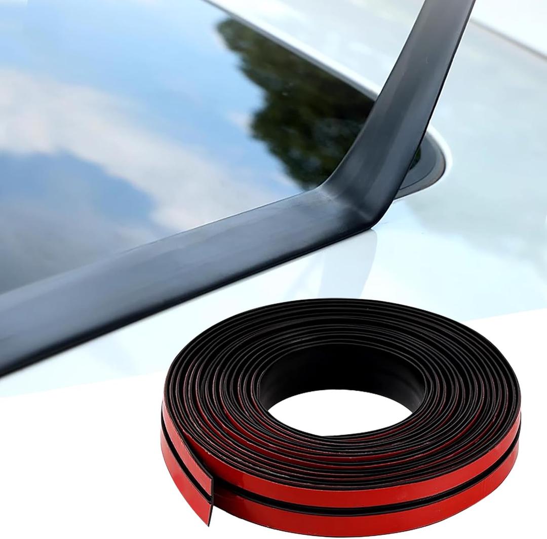 BOAOSI 16.4Ft Car Sunroof Seal Car Windshield Seal Strip Universal Windshield Weather Stripping T Shape Windshield Rubber Seal for Roof Sunroof Front Rear Windshield (27mm), Black, MFT002-5M27