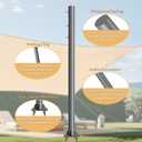 10ft Shade Sail Poles, 2.28" Diameter Heavy Duty Metal Support Pole Kit, Sun Shade Awning Canopy Posts for Patio, Garden, Yard, Backyard, 2 Pack