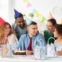 FYSUIMU 24 Pcs Bow Coquette Clear PVC Gift Bags with Handle Ribbon Holographic Bowknot Party Favor Bags Treat Tote Bag for Wedding Birthday Baby Shower Mother's Day Bachelorette Party