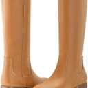 Shoe'N Tale Women's Knee High Boots Block Low Heel Square Toe with Side Zipper Fall and Winter Fashion Comfortable Boots (S)