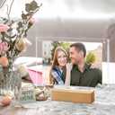 2 Pack 5x7 Acrylic Picture Frame with LED Light Wooden Base, Clear Magnetic Photo Frames, Gifts for Couple, Mom, Dad, Sister, Frineds