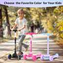 BELEEV Kids Scooter with LED Light-Up Wheels & Deck, 3 Wheel Folding Scooter for Toddlers Girls Boys Ages 3-12, Adjustable Handlebar, Lean to Steer, Extra Wide Wheel, Kick Scooter for Children (Black)