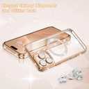 DOMAVER Desert Titanium for iPhone 16 Pro Max Case Glitter with 2X Screen Protector [Fit for MagSafe] Cute Girly Bling Diamond Phone Case Built-in Camera Lens Protector, Military Protection Cover