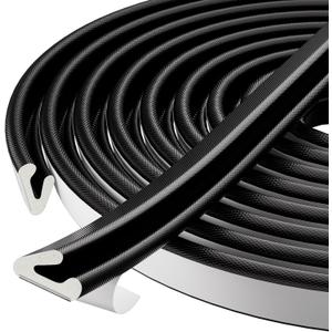 33 Ft V-Shape Thin Weather Stripping Door Seal Strip for Doors Frame,Self Adhesive Foam Tape Weatherstripping Door Insulation Winter,Door Soundproof Gap Filler Sealing Strip,Black
