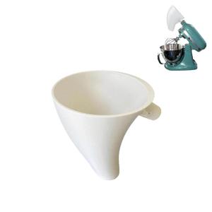 2 x Flour Funnel for Ktichen Aid Mixer, Easy-Pour Funnel for Dry and Wet Ingredients Like Flour, Sugar and Eggs, Prevents Overflow and Mess for Clean Kitchen Counter, Easy to Clean (White)