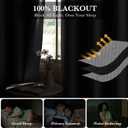 RYB HOME 100% Blackout Linen Door Curtains for Doorways, Thermal Insulated Light Blocking Drapes for Interior Room/Kitchen/Bathroom/Closet, Grey, W42 x L80, 1 Panel