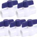 5 Pack 3/4'' Slip PVC Ball Valve, PVC Water Pipe Shut Off Valves 3/4inch with Double Socket Full Flow Port, T Handle SCH40 Plastic Control Valve for Swimming Pool, Irrigation, Sewage Pipes